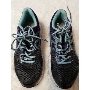 womens ASICS blue stripes lace up fabric